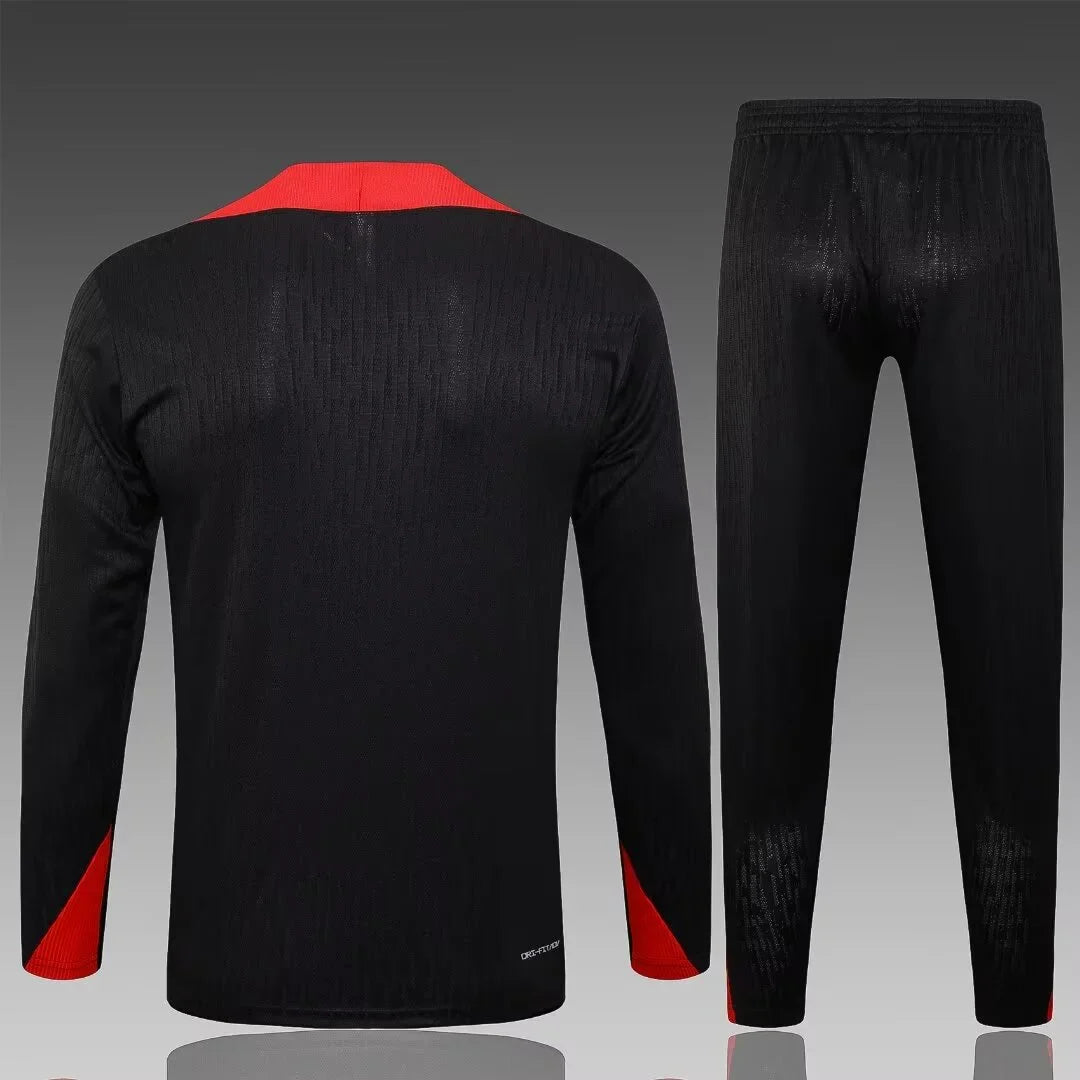 2024/2025 Liverpool Half-Pull Tracksuit Black Jersey 1:1 Thai Quality