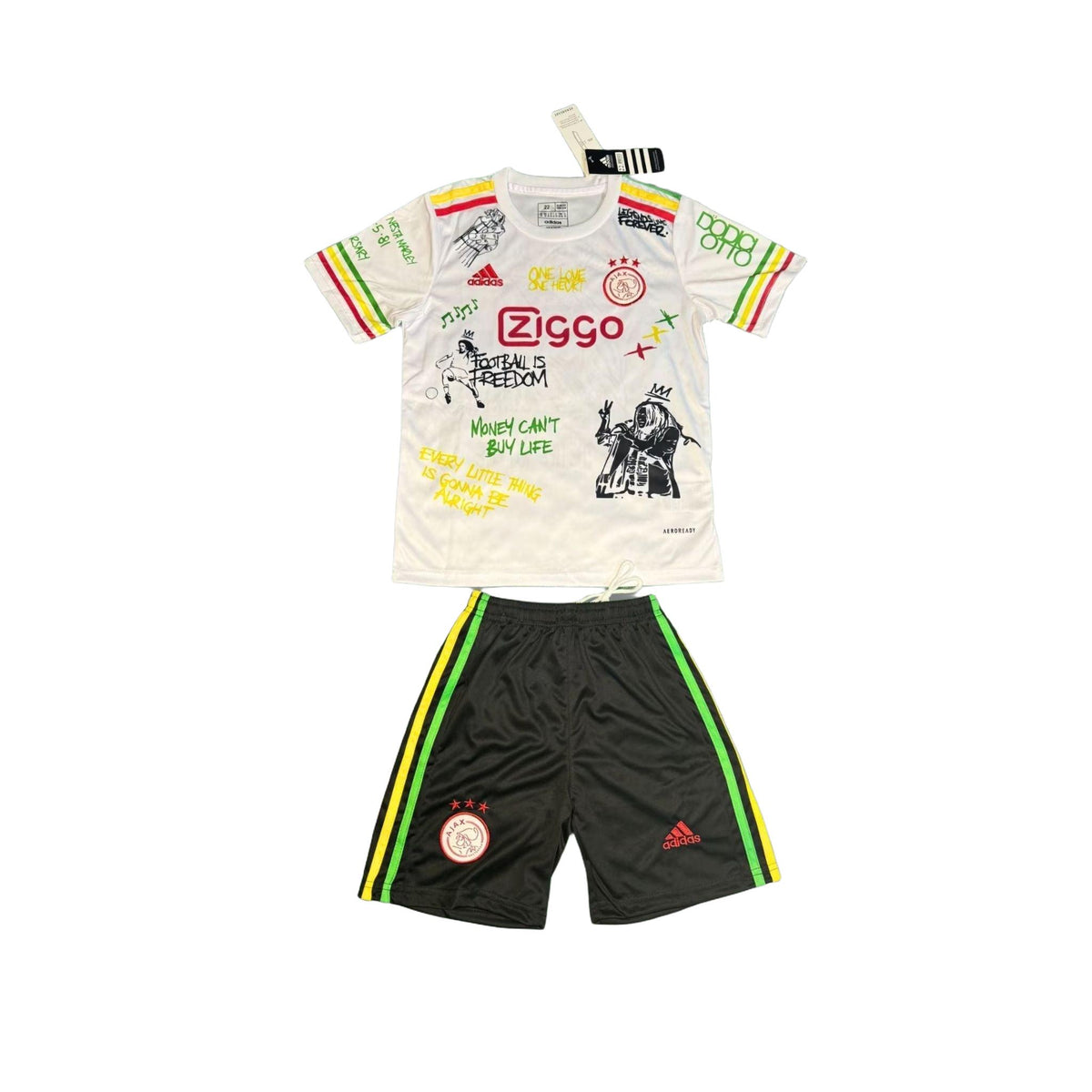 Ajax "Bob Marley" White Premium Kids Size Kit - FutKulture