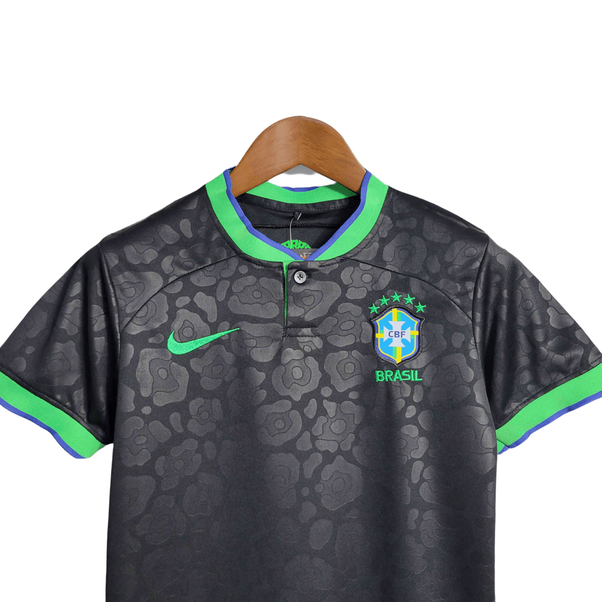 Brazil "Black Leopard" Premium Kids Size Kit - FutKulture