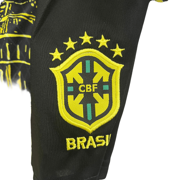Brazil "Jesus" Premium Kids Size Yellow Kit - FutKulture