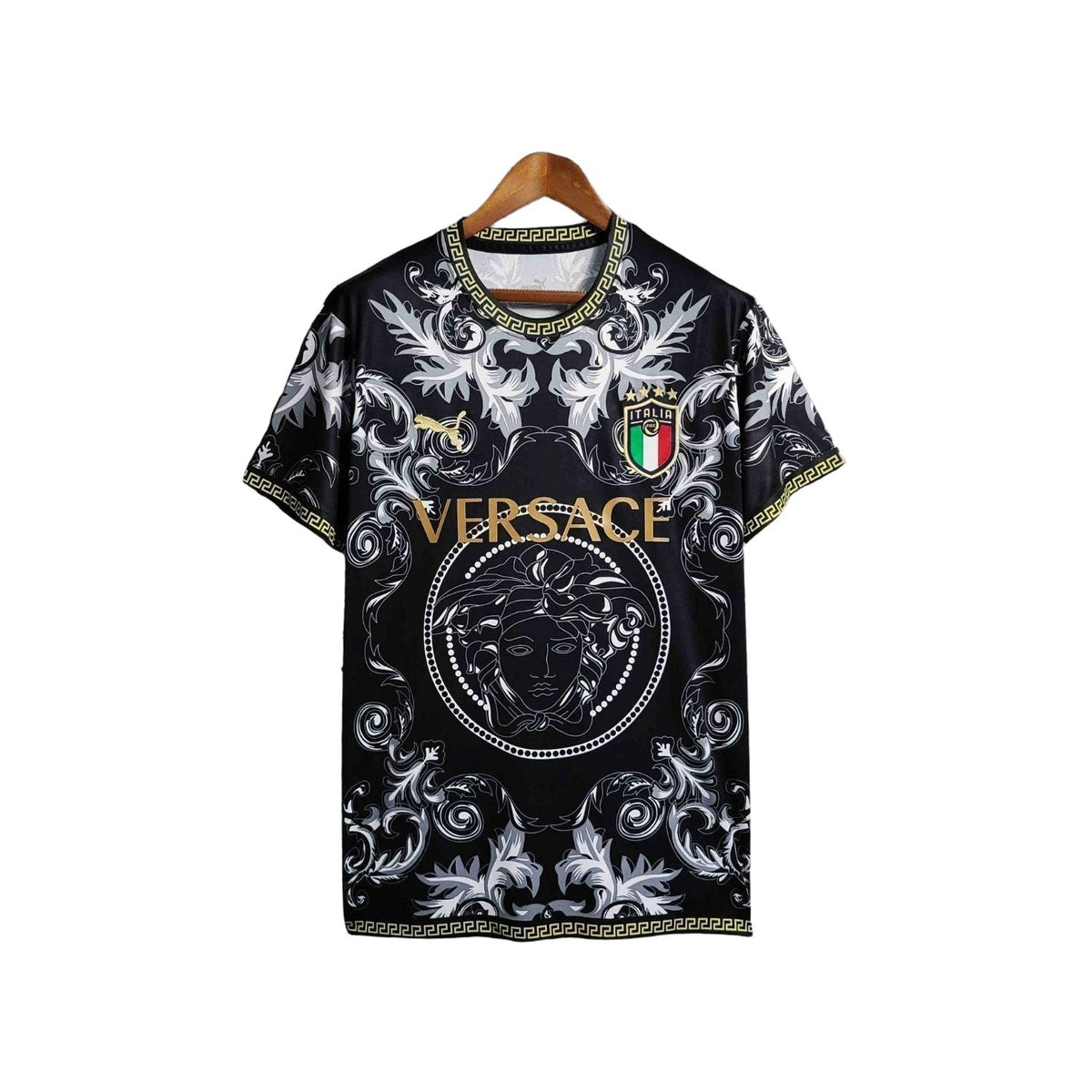 Italy "Versace" Premium Black Kit - FutKulture