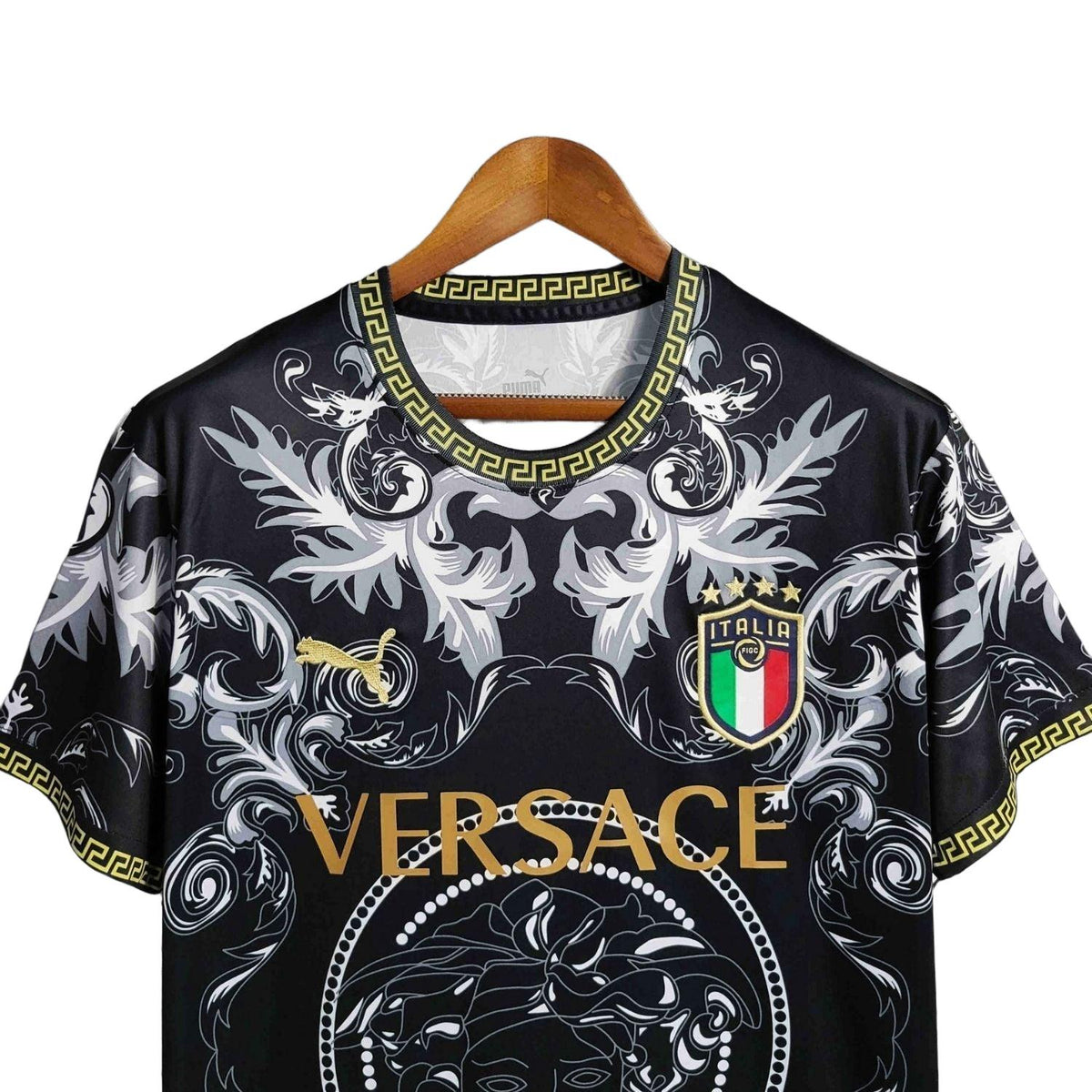 Italy "Versace" Premium Black Kit - FutKulture