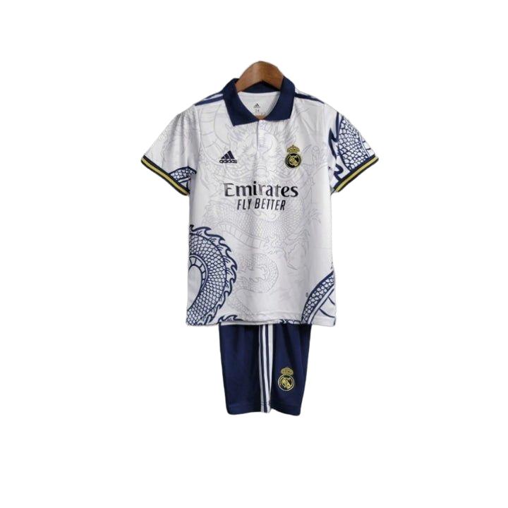 Real Madrid Dragon Blanco Premium Kids Size Kit - FutKulture