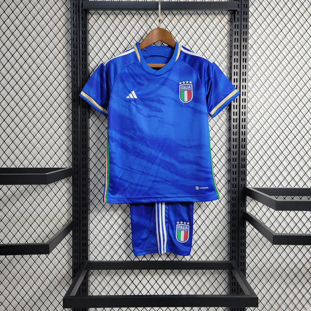 2023 Italy Home Soccer Shirt Kids Size