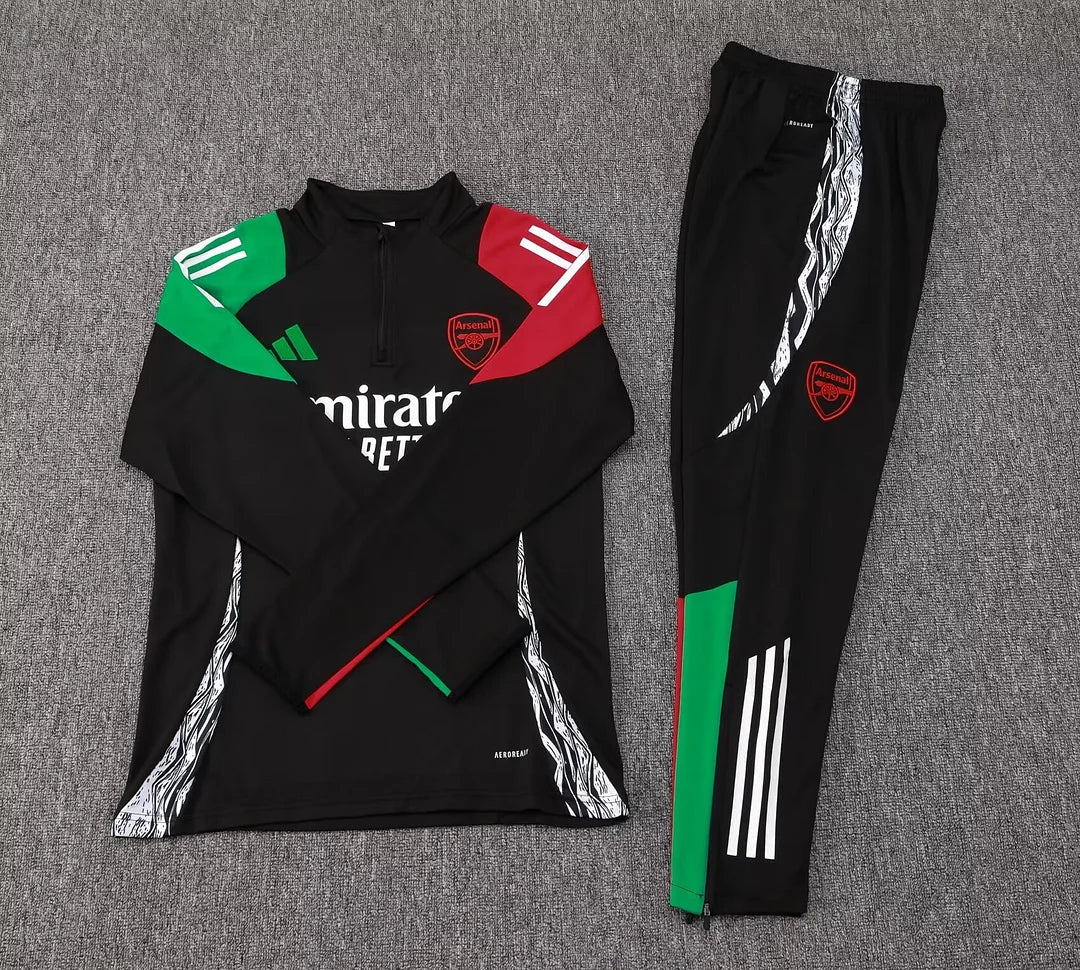 2024/2025 Arsenal Half-Pull Tracksuit Black 1:1 Thai Quality