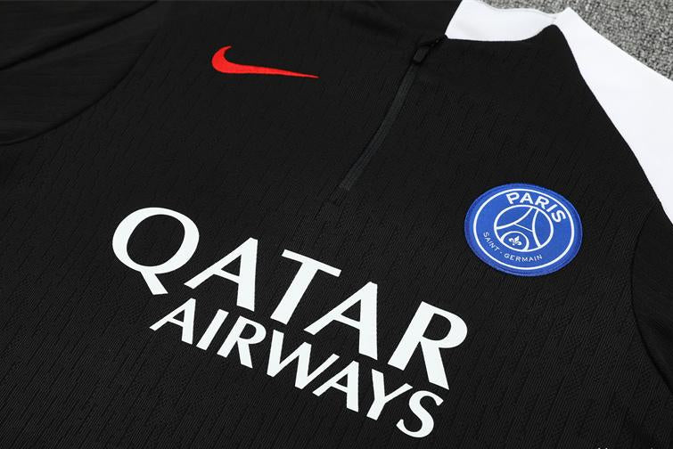 2025/2026 PSG Paris Saint-Germain Black Half-Pull Tracksuit