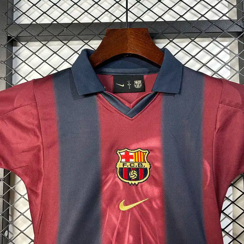 Barcelona x Travis Scott Retro 2000/01 Home Skeleton Jersey Kids Size