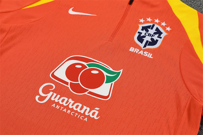 2025/2026 Brazil Orange Half-Pull Tracksuit