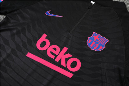 2021/2022 Barcelona Half-Pull Tracksuit Black