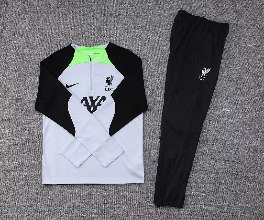 2023/2024 Liverpool Half-Pull Tracksuit  Grey Jersey 1:1 Thai Quality