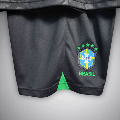 Brazil "Black Leopard" Premium Kids Size Kit - FutKulture