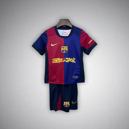 Barcelona x Cactus Jack Home Kids Size Kit - FutKulture