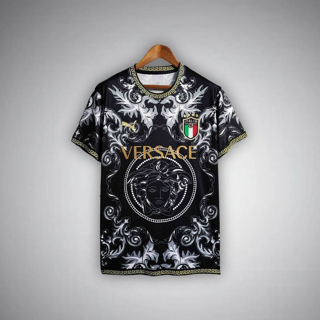 Italy "Versace" Premium Black Kit - FutKulture