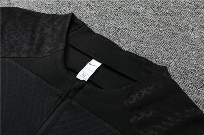 2022/2023 PSG Paris Saint-Germain Full Black Half-Pull Tracksuit