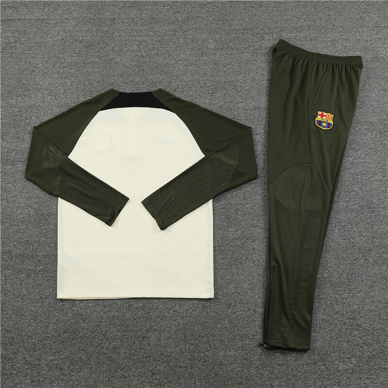 2023/2024 Barcelona Half-Pull Tracksuit Green