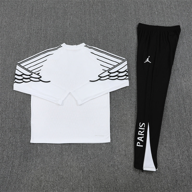 2025/2026 PSG Paris Saint-Germain White Half-Pull Tracksuit
