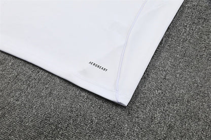 2025/2026 Real Madrid  Half-Pull White and Blue Tracksuit