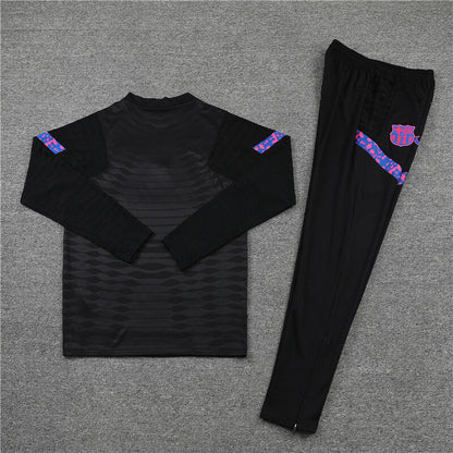 2021/2022 Barcelona Half-Pull Tracksuit Black
