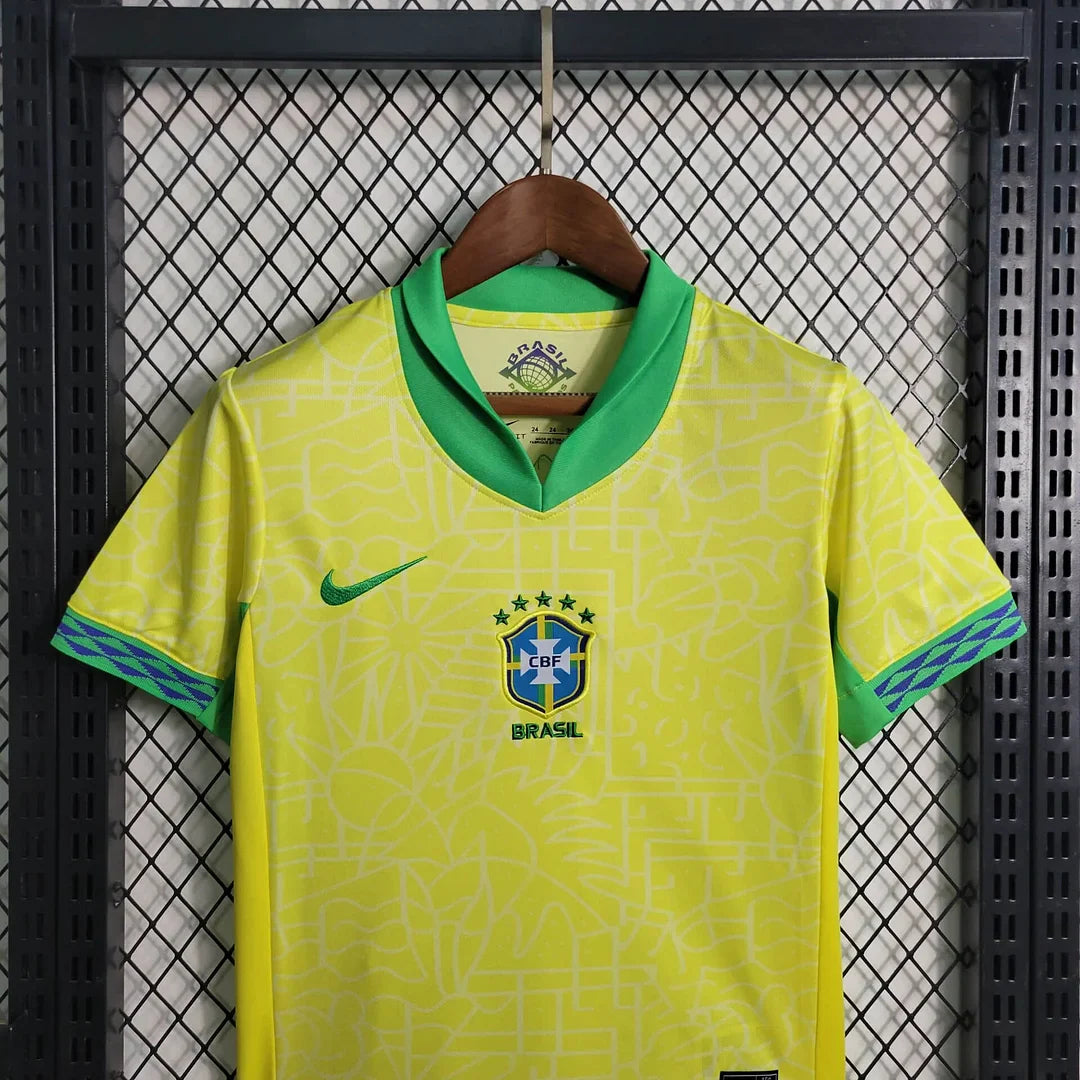 2024 Brazil Home Football Shirt Kids Size 1:1